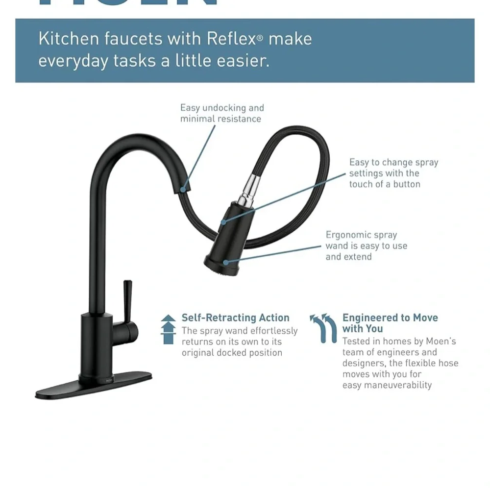 COPY - NWT MOEN Weymouth Oil Rubbed Bronze One-Handle High Arc Pulldown Bar Fau…